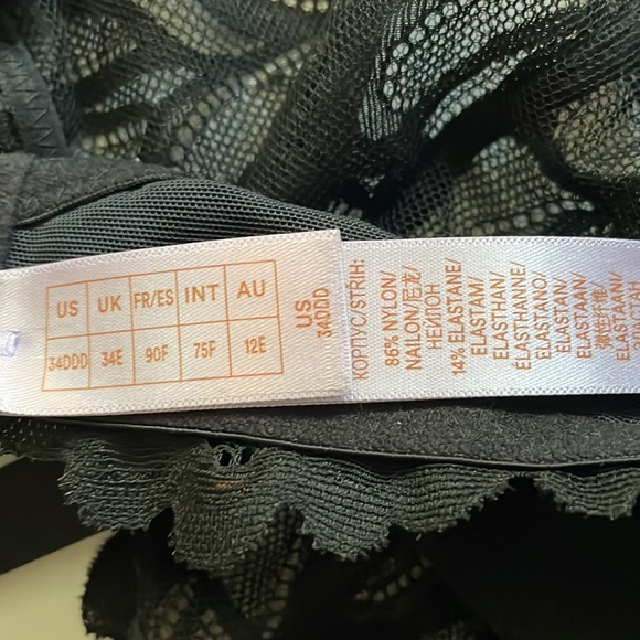 Savage X black lace underwire bra size 34DDD - Picture 6 of 7